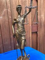 bronzen vrouwe justitia beeld op marmer, Ophalen of Verzenden