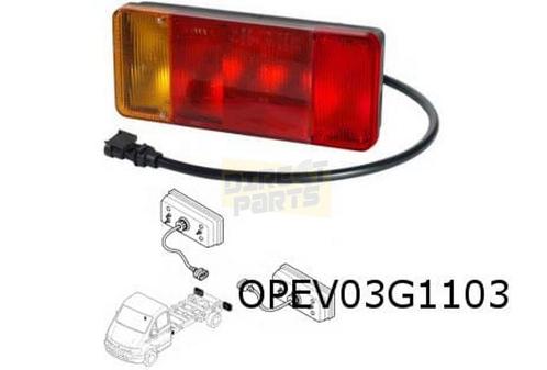 Opel Movano/ Renault Master achterlichtunit Links rechthoek, Auto-onderdelen, Verlichting, Opel, Renault, Nieuw, Verzenden