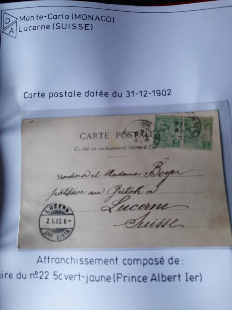 Lot de cartes postales de Monaco 1902, Enlèvement ou Envoi