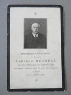 bidprentje Leopold Deghels Aalst 1856 Parijs 1916 WO1, Enlèvement ou Envoi, Image pieuse