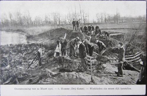 ZICHTKAART HAMME OVERSTROMING VAN 12 MAART 1906, Verzamelen, Postkaarten | Themakaarten, Ongelopen, Stad of Dorp, Ophalen of Verzenden