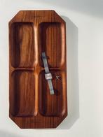 Masief teak houten serveerschaal/opbergschaal, Huis en Inrichting, Woonaccessoires | Dienbladen, Ophalen, Zo goed als nieuw, Hout