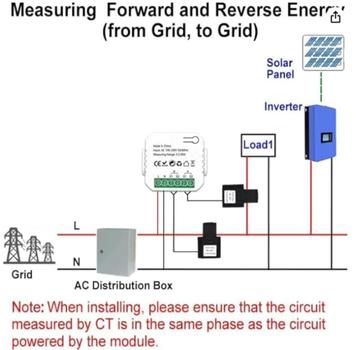 Compteur d'énergie Wi-Fi 80 A avec 2 pinces Ct App kWh