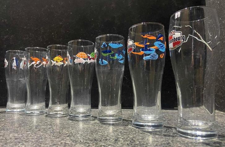Set de 7 verres à bière/horeca/mancave Kronenbourg, Collections, Verres & Petits Verres, Comme neuf, Enlèvement ou Envoi