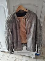 Blouson de moto en cuir vachette gris marbré. Taille L. Marq, Motos, Comme neuf