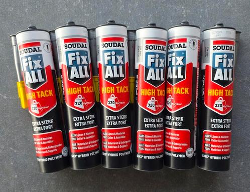 Soudal Fix All High Tack colle de montage 290ml gris alu, Doe-het-zelf en Bouw, IJzerwaren en Bevestigingsmiddelen, Nieuw
