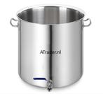 kookpan / Brouw pan met aftapkraan 50 liter, Inox + Deksel, Huis en Inrichting, Keuken | Potten en Pannen, Kookpan of Snelkookpan