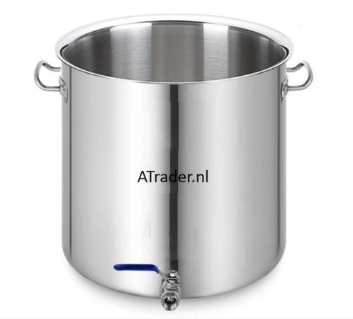 kookpan / Brouw pan met aftapkraan 50 liter, Inox + Deksel, Huis en Inrichting, Keuken | Potten en Pannen, Nieuw, Kookpan of Snelkookpan