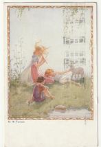 Lotje 2 kaarten Kinderen Illustrator Margaret W. Tarrant, Gelopen, Kinderen, Verzenden