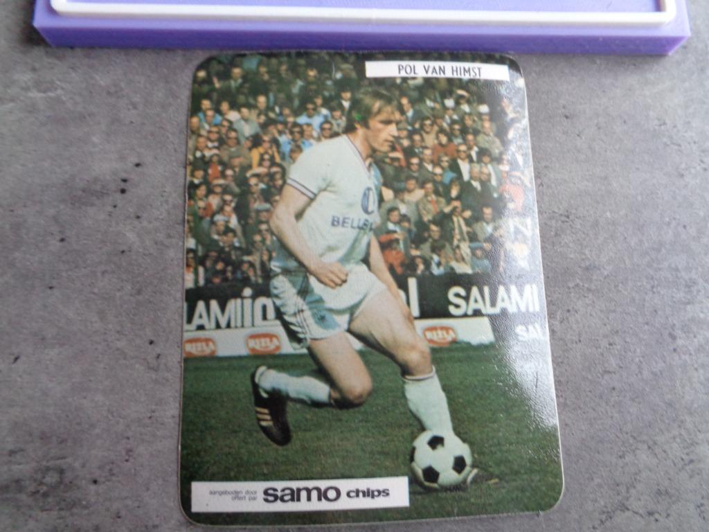 SAMO CHIPS  VOETBAL STICKER ANDERLECHT VAN HIMST GESIGNEERD, Ophalen of Verzenden, Sticker