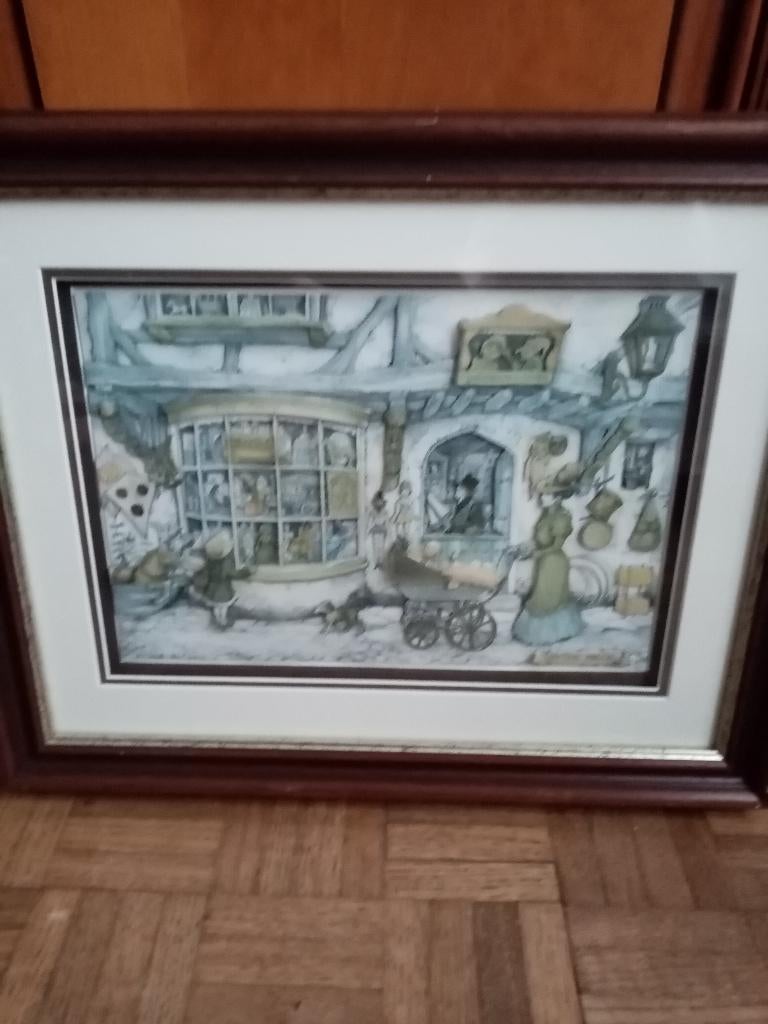 Driedimensionale foto van Anton Pieck jaren 70 35/44cm, Antiek en Kunst, Kunst | Tekeningen en Fotografie, Ophalen