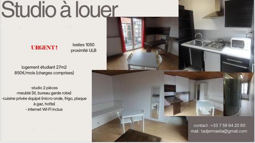 Studio étudiant 27m2 Bd Général Jacques, Immo, Appartementen en Studio's te huur, Brussel, 20 tot 35 m²