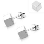 Boucles d'oreilles Cube en acier inoxydable, Bijoux, Sacs & Beauté, Boucles d'oreilles, Enlèvement ou Envoi, Autres matériaux