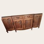 Grand buffet ancien style Louis XV en chêne massif – 2,20 m, Enlèvement, Utilisé