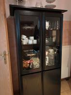 Prachtige echt houten vitrinekast gratis!!, Huis en Inrichting, Kasten | Vitrinekasten, Ophalen, Met plank(en), Glas, Zo goed als nieuw