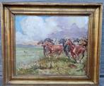Huile sur toile chevaux signe Achille kettelle, Antiquités & Art, Art | Peinture | Classique, Enlèvement ou Envoi