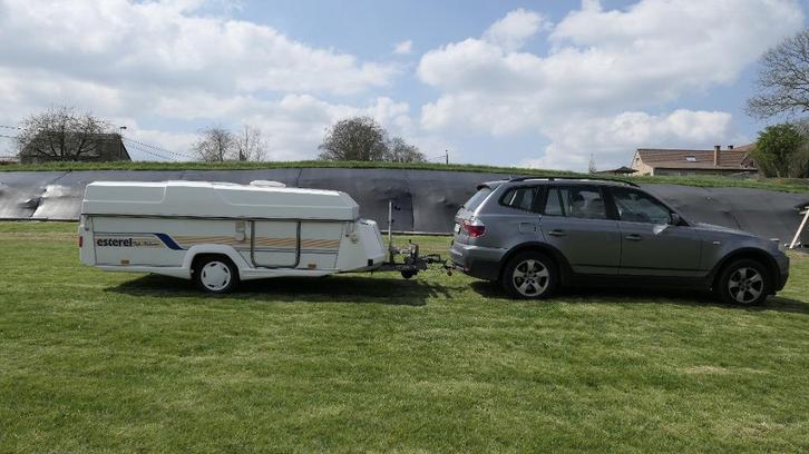 plooi caravan ESTEREL vintage, Caravans en Kamperen, Caravans, Particulier, tot en met 3, 750 - 1000 kg, Esterel, 2 aparte bedden
