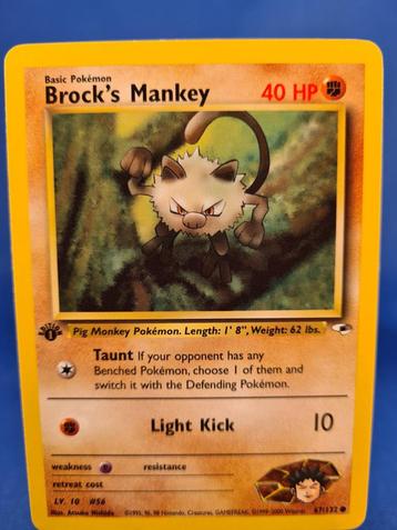 Brock's Mankey 67/132 - Gym Heroes (1st edition) beschikbaar voor biedingen