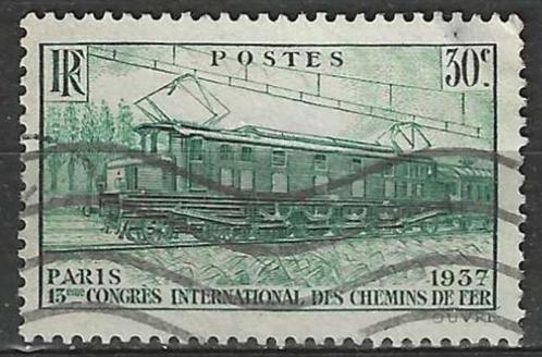 Frankrijk 1937 - Yvert 339 - Bijeenkomst Spoorwegen (ST), Timbres & Monnaies, Timbres | Europe | France, Affranchi, Envoi