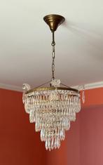 Lustre en pampilles - en cristal, Maison & Meubles, Enlèvement, Comme neuf, Autres matériaux, Empire