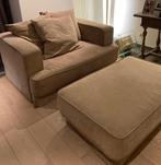 Zetel (tweezit) met poef, 75 à 100 cm, Landelijk modern, Moins de 150 cm, Banc droit