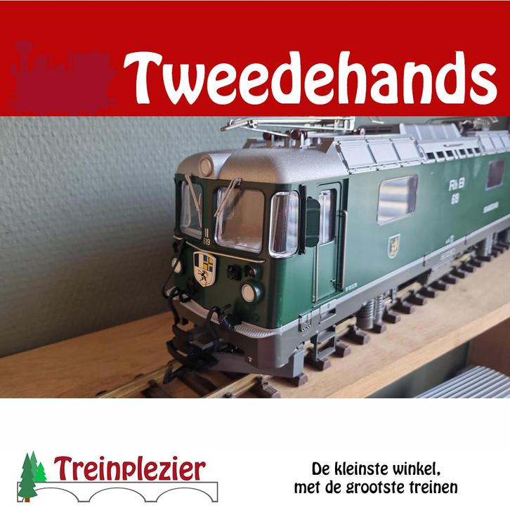 LGB 28434 G- E-Lok Ge 4/4 II Samadan RhB sound digitaal, Hobby en Vrije tijd, Modeltreinen | Overige schalen, Gebruikt, Locomotief
