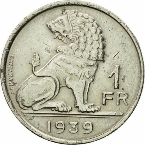 Belgique 1 franc, 1939, Timbres & Monnaies, Monnaies | Belgique, Monnaie en vrac, Enlèvement ou Envoi