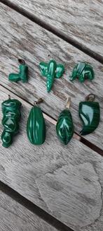 Lot de 7 pendentifs en malachite, Enlèvement ou Envoi