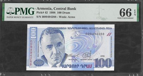 Armenië - 100 Dram 1998 - Pick 42 - PMG 66 EPQ, Postzegels en Munten, Bankbiljetten | Europa | Niet-Eurobiljetten, België, Ophalen of Verzenden