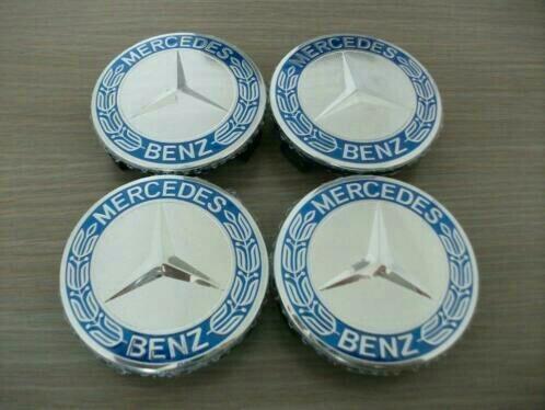 Mercedes naafdoppen/caps > donkerblauw/blauw/zwart Ø 75 mm, Auto-onderdelen, Klein materiaal, Mercedes-Benz, Nieuw, Ophalen of Verzenden