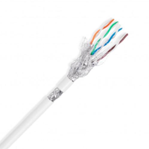 Câble réseau Cat.6A - 10 Gigabit F/FTP - 500 MHz - Long 100m, Computers en Software, Pc- en Netwerkkabels, Nieuw, Ophalen