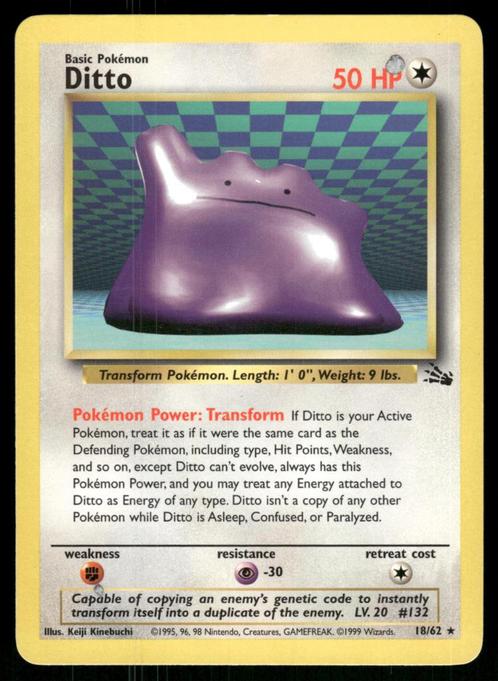 Ditto 18/62 - Fossil, Hobby en Vrije tijd, Verzamelkaartspellen | Pokémon, Gebruikt, Verzenden