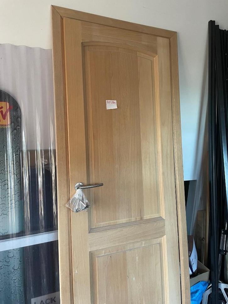Massief eiken deur, Doe-het-zelf en Bouw, Deuren en Vliegenramen, Zo goed als nieuw, Binnendeur, 200 tot 215 cm, Minder dan 80 cm