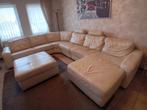 canapé d'angle en cuir avec 1 fauteuil inclinable manuel, Maison & Meubles, Enlèvement, Utilisé, Cuir