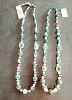 Te koop:Nieuw Keuze uit twee kettingen met keramische parels, Enlèvement, Bleu