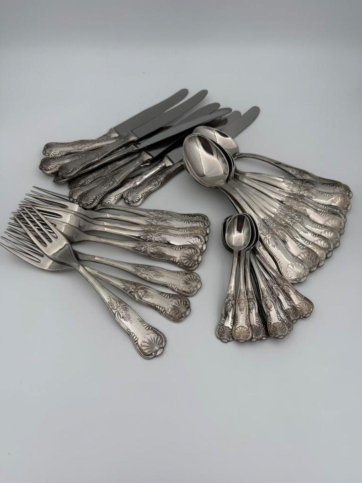 Bestek, verzilverd, Antiek en Kunst, Antiek | Zilver en Goud, Zilver, Ophalen of Verzenden