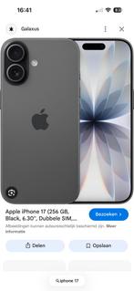 Nieuwe iphone 17 black 256gb gesealed in verpakking, Telecommunicatie, Mobiele telefoons | Apple iPhone, Overige modellen, Zwart