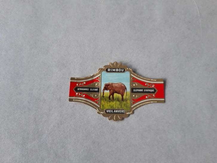 sigarenband Rimbou Vieil Anvers - Afrikaanse olifant, Verzamelen, Rookartikelen, Aanstekers en Luciferdoosjes, Sigarenbandjes