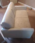 Wit twee personen zetel, Huis en Inrichting, Ophalen, Gebruikt, Tweepersoons, Leer