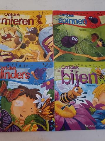 4 LEESBOEKJES MIEREN-BIJEN-VLINDERS-SPINNEN beschikbaar voor biedingen