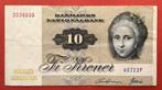 biljet van 10 kroner - Denemarken 1972, Postzegels en Munten, Bankbiljetten | Europa | Niet-Eurobiljetten, Los biljet, Ophalen of Verzenden