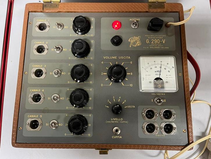 Zeldzame Geloso G. 290-V vintage voorversterkermixer, Antiek en Kunst, Antiek | Tv's en Audio, Ophalen