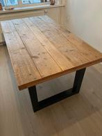 Steigerhouten eettafel BIJNA NIEUW, Ophalen, 50 tot 100 cm, Zo goed als nieuw, Vijf personen of meer