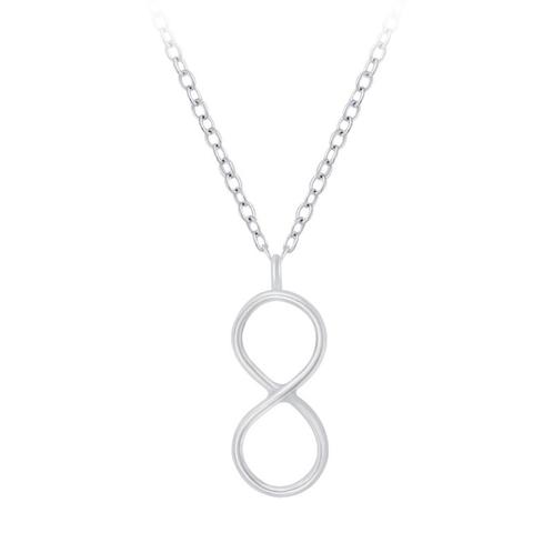 Halsketting dames zilver Infinity symbool - TOT. UITVERKOOP!, Handtassen en Accessoires, Kettingen, Nieuw, Zilver, Zilver, Met hanger