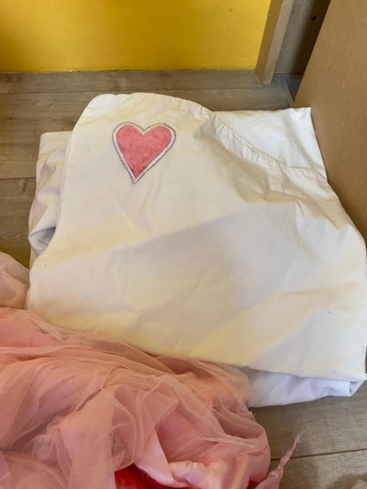 klamboe - dekbedovertrek - pyamazak - luster - roos/hartjes, Kinderen en Baby's, Kinderkamer | Inrichting en Decoratie, Gebruikt