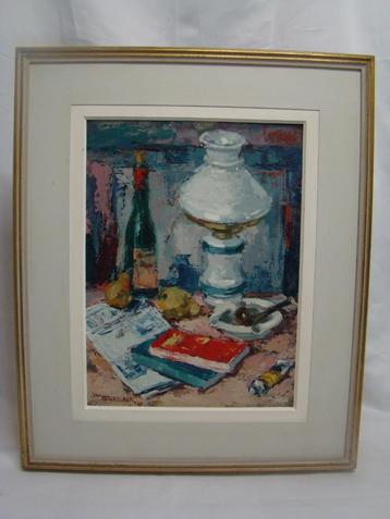 Schilderij „Artist table” V. Berckelaer 58x48 cm. beschikbaar voor biedingen