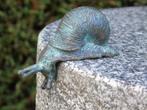 beeld van een omgekeerde slak in gepatineerd brons., Tuin en Terras, Tuinbeelden, Nieuw, Overige materialen, Ophalen of Verzenden
