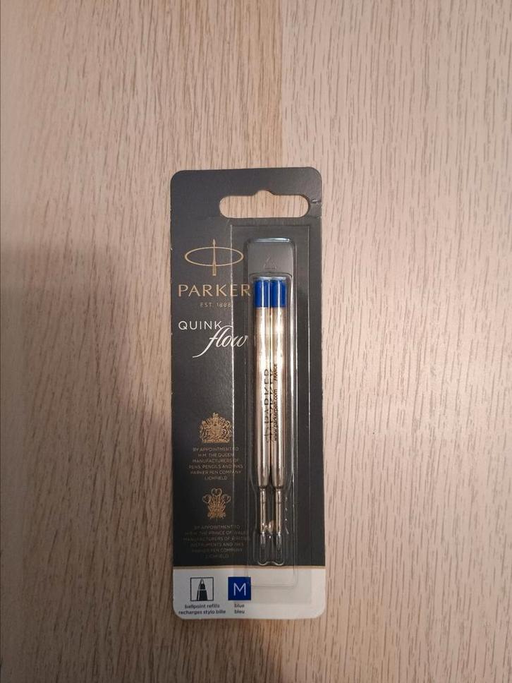 Parker QuinkFlow balpenvullingen - blauw (verpakking van 2), Verzamelen, Pennenverzamelingen, Nieuw, Vulpen, Parker, Met doosje