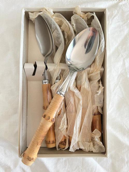 Boîte de 6 cuillères à soupe avec manche en bambou, Huis en Inrichting, Keuken | Bestek, Nieuw, Bestekset, Inox of Chroom, Ophalen of Verzenden