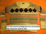 Heel warme pastelgroene trui uit lamswol IMG industries m XL, Maat 42/44 (L), IMG, Ophalen of Verzenden, Zo goed als nieuw